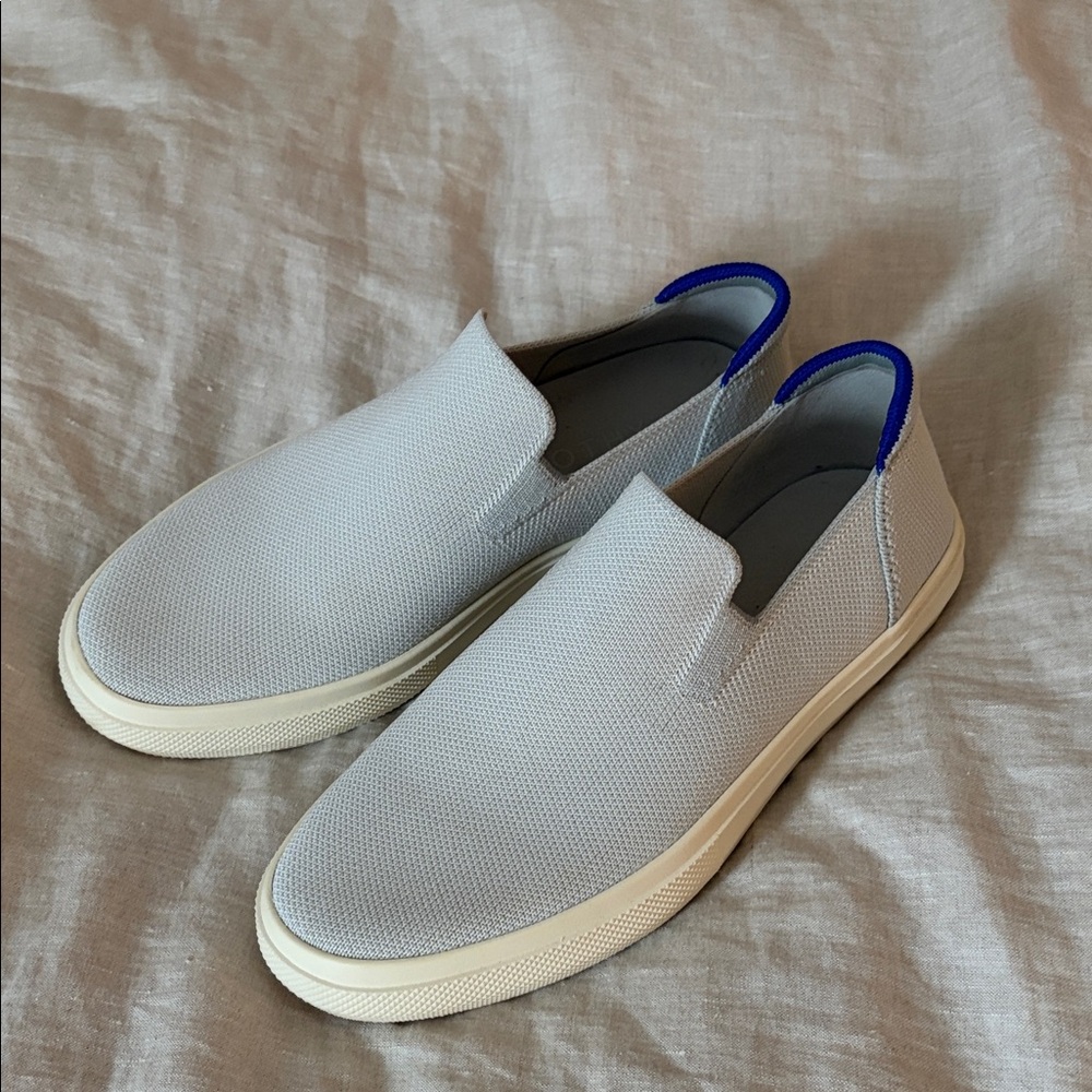Rothy's Gray and Blue Slip-On Sneakers